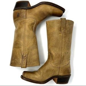 Vintage Frye Sand Calvary Square Toe Boots 77412